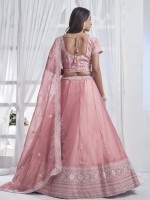 Rose Pink Pure Organza Lehenga Choli